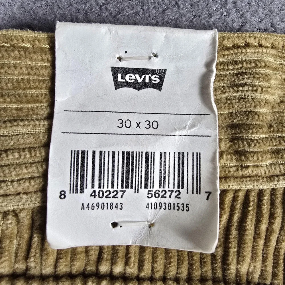 Levis Corduroy Pants Mens 30x30 Beige Straight Leg Regular‎ Fit PC9 A4690-1843
